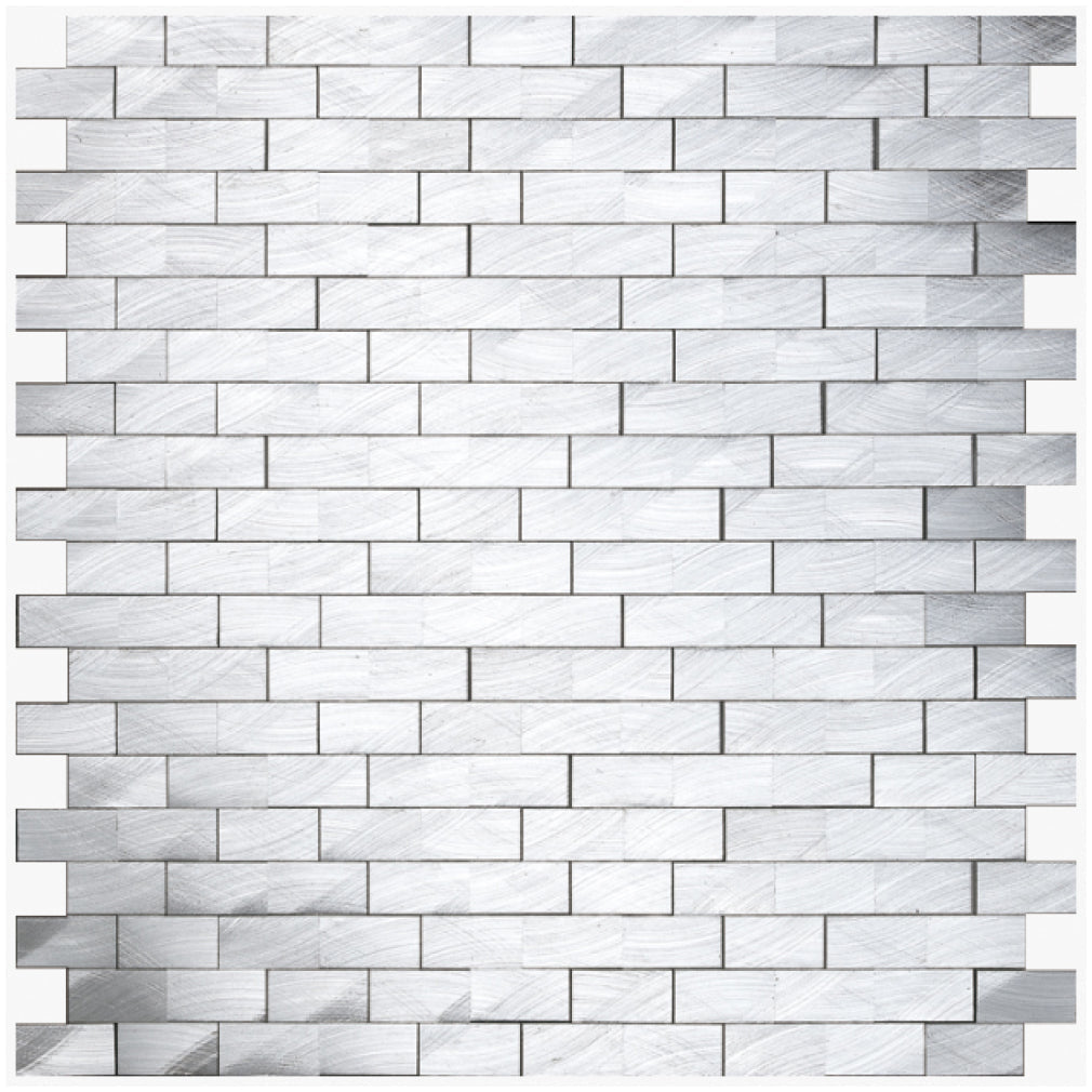 Elysium Tiles Mythos 3D Stack 12" x 12" Brushed Aluminum Mosaic Tile