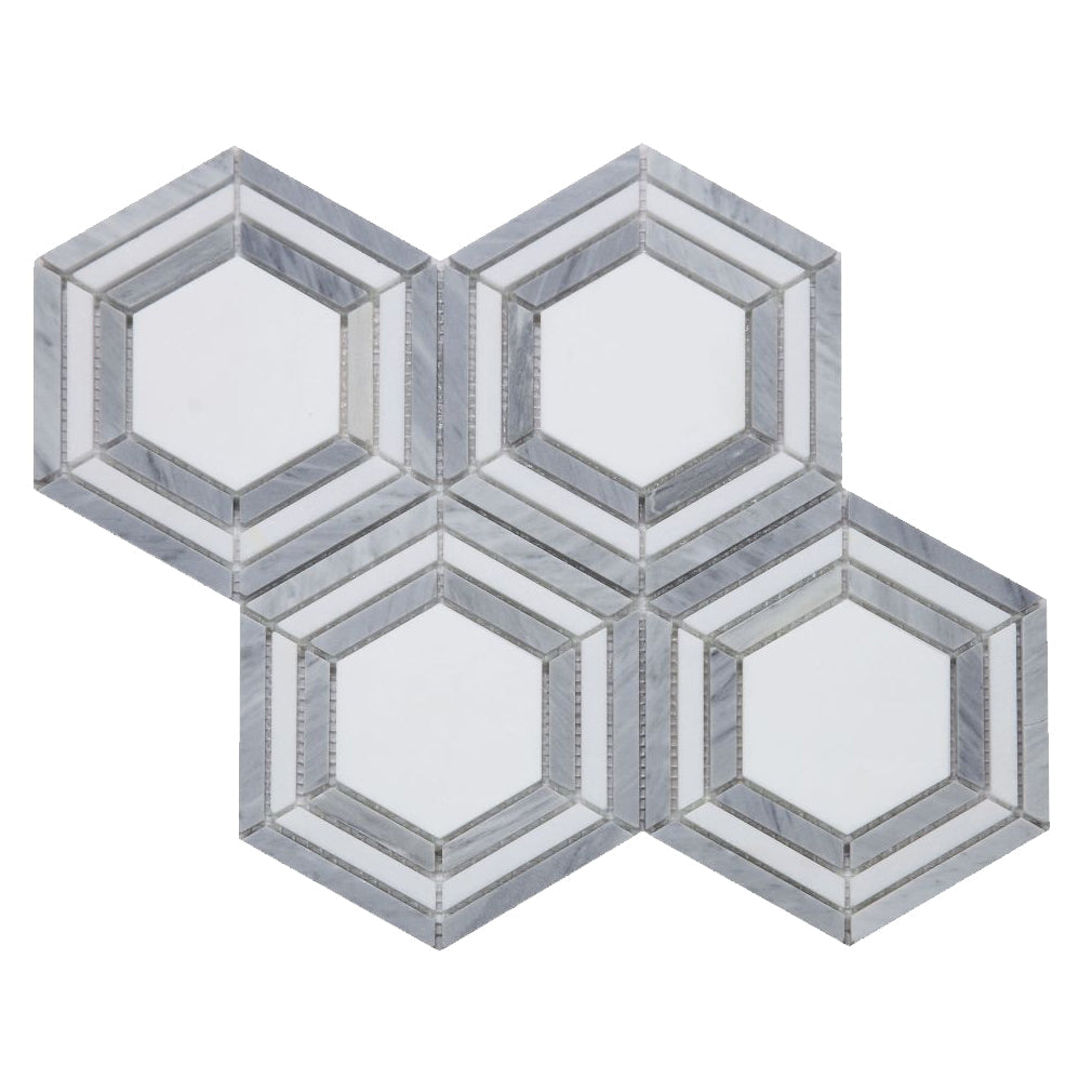 Elysium Tiles Nancy Blue 10.75" x 12.25" Marble Mosaic Tile