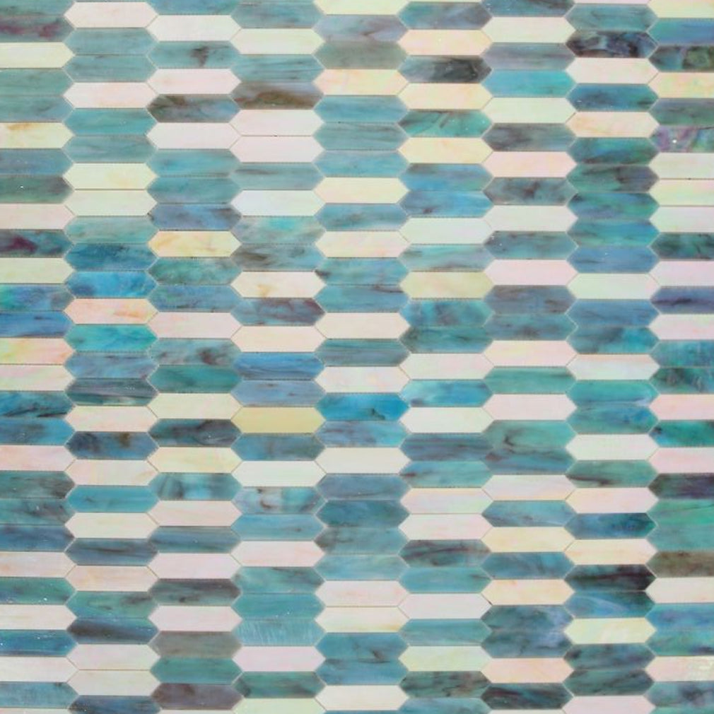 Elysium Tiles Newport Arrow Sky 10.25" x 12.5" Mosaic Tile