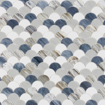 Elysium Tiles Newport Scale Beach 9.5" x 9.75" Mosaic Tile