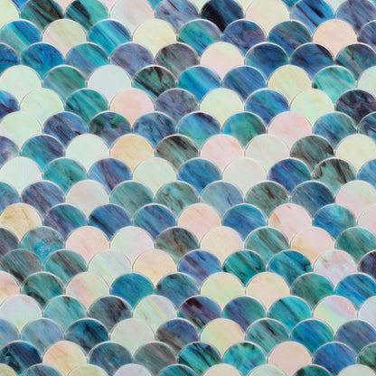 Elysium Tiles Newport Scale Sky 9.5" x 9.75" Mosaic Tile