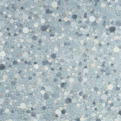 Elysium Tiles Peach Blue 12" x 12" Marble and Glass Mosaic Tile