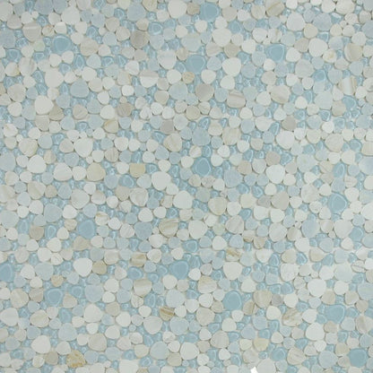 Elysium Tiles Peach Sky 12" x 12" Marble and Glass Mosaic Tile