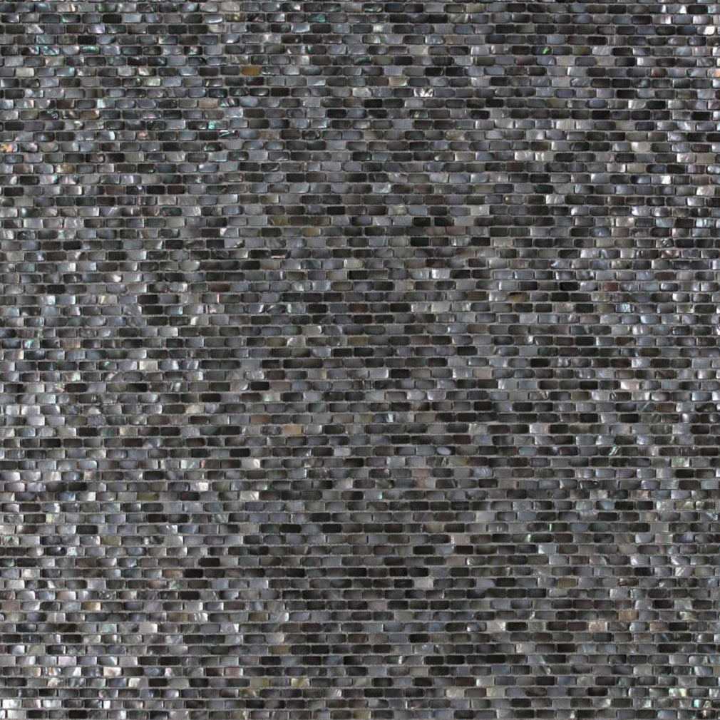 Elysium Tiles Pearl Black Mini Brick 11.25" x 11.25" Mosaic Tile