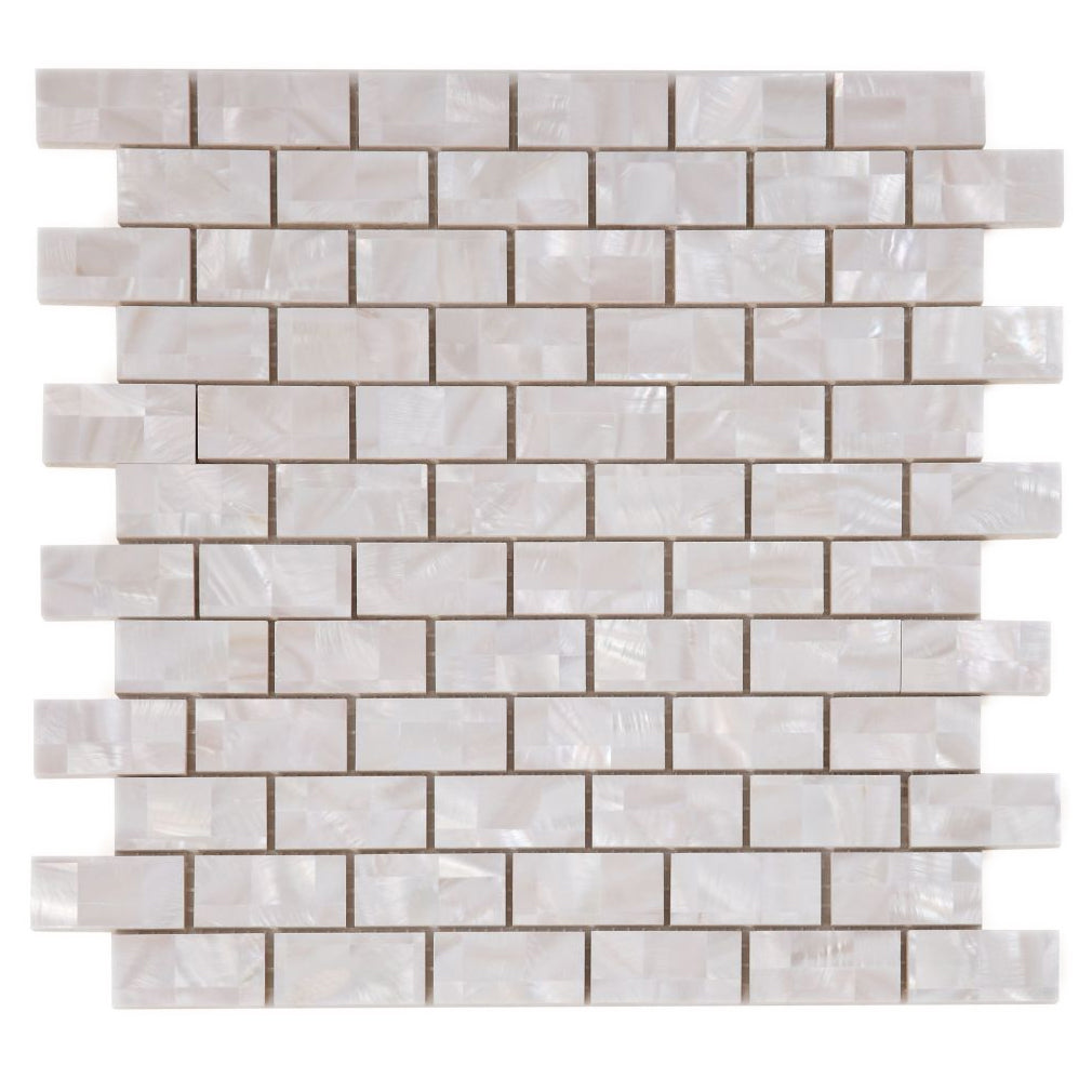 Elysium Tiles Pearl Large Brick 11.75" x 11.75" Mosaic Tile