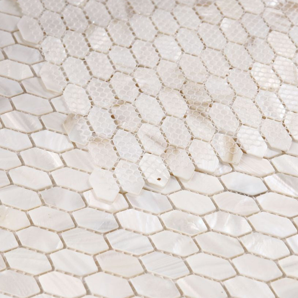 Elysium Tiles Pearl White Arrow 12" x 12" Mosaic Tile