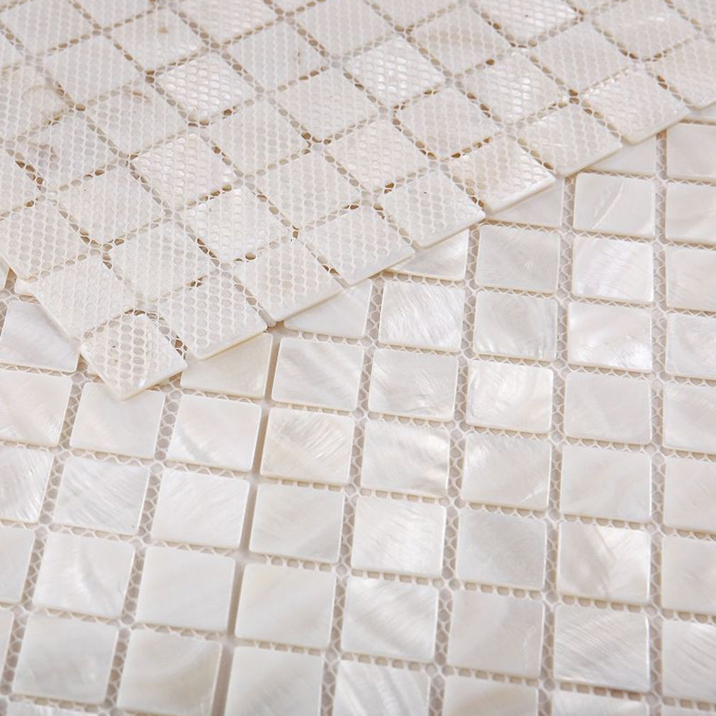 Elysium Tiles Pearl White Square 11.75" x 11.75" Mosaic Tile