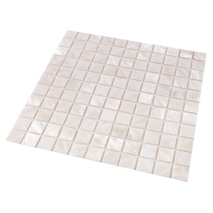 Elysium Tiles Pearl White Square 11.75" x 11.75" Mosaic Tile