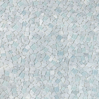 Elysium Tiles Pebble Carrara 12" x 12" Marble and Glass Mosaic Tile