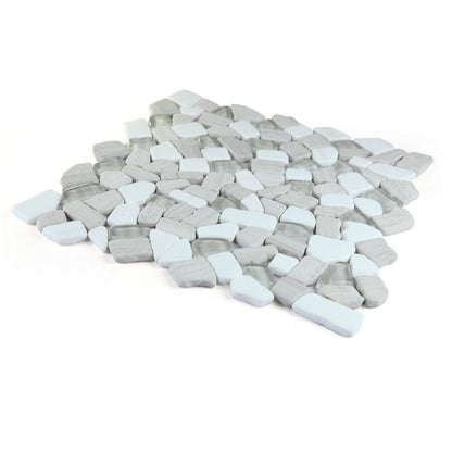 Elysium Tiles Pebble Loft 12" x 12" Marble and Glass Mosaic Tile