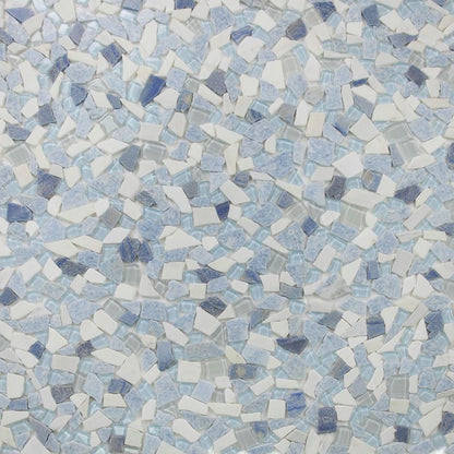 Elysium Tiles Pebble Royal Sapphire 12" x 12" Marble and Glass Mosaic Tile