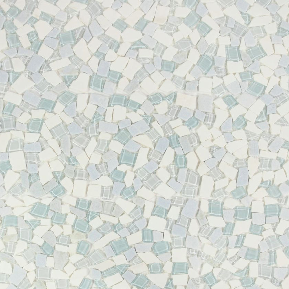 Elysium Tiles Pebble Sky 12" x 12" Marble and Glass Mosaic Tile