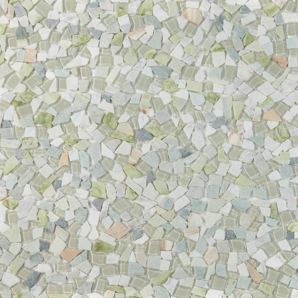 Elysium Tiles Pebble Spring 12" x 12" Marble and Glass Mosaic Tile