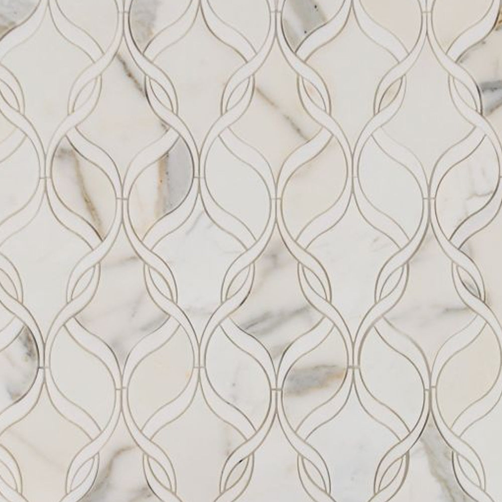 Elysium Tiles Prestige Calacatta Gold 7.25" x 11.75" Marble Mosaic Tile