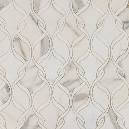 Elysium Tiles Prestige Calacatta Gold 7.25" x 11.75" Marble Mosaic Tile