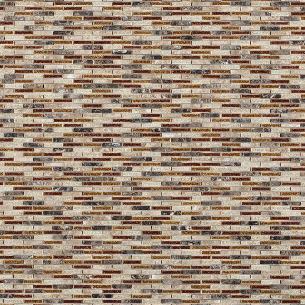 Elysium Tiles Princess 11.75" x 12" Marble & Glass Mosaic Tile