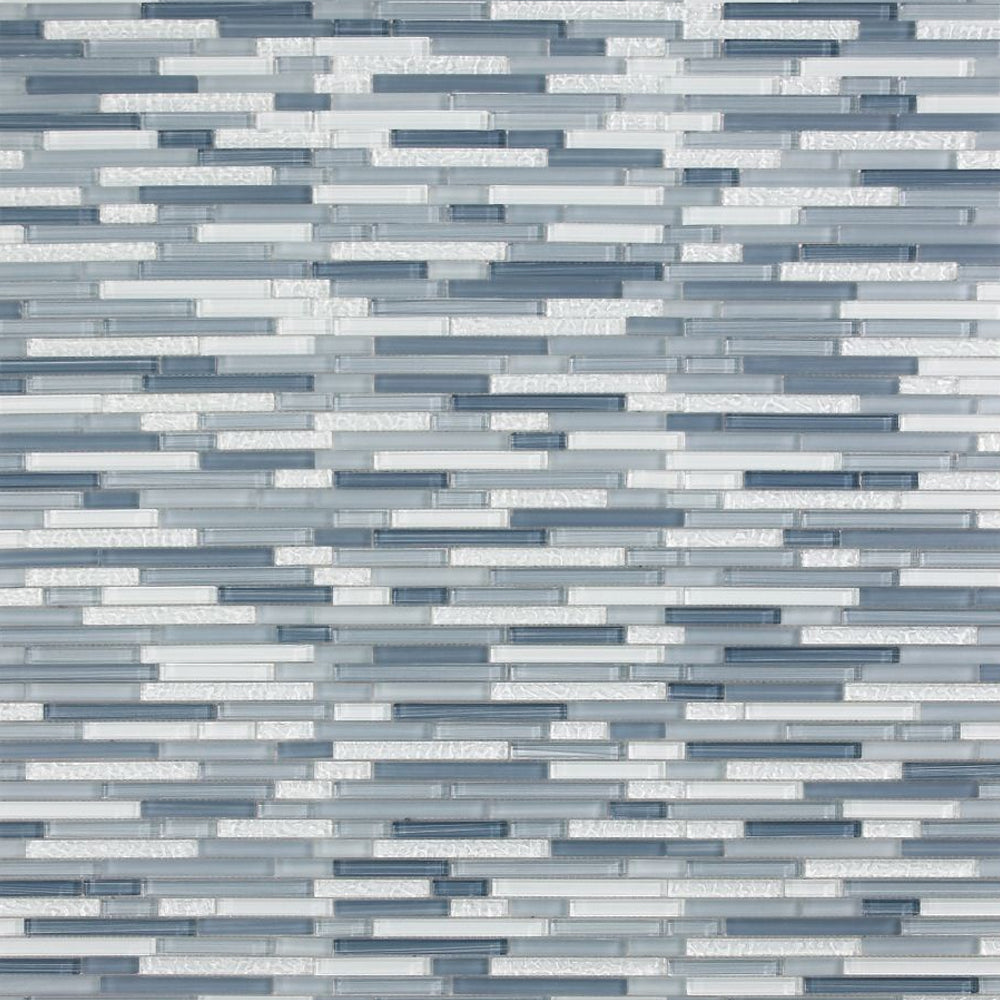 Elysium Tiles Rain Blue 11.75" x 12" Glass Mosaic Tile