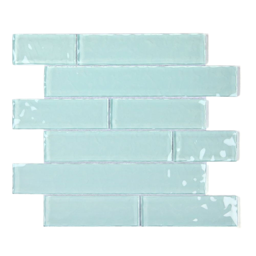 Elysium Tiles Ripple Turquoise 11.75" x 11.75" Glass Mosaic Tile