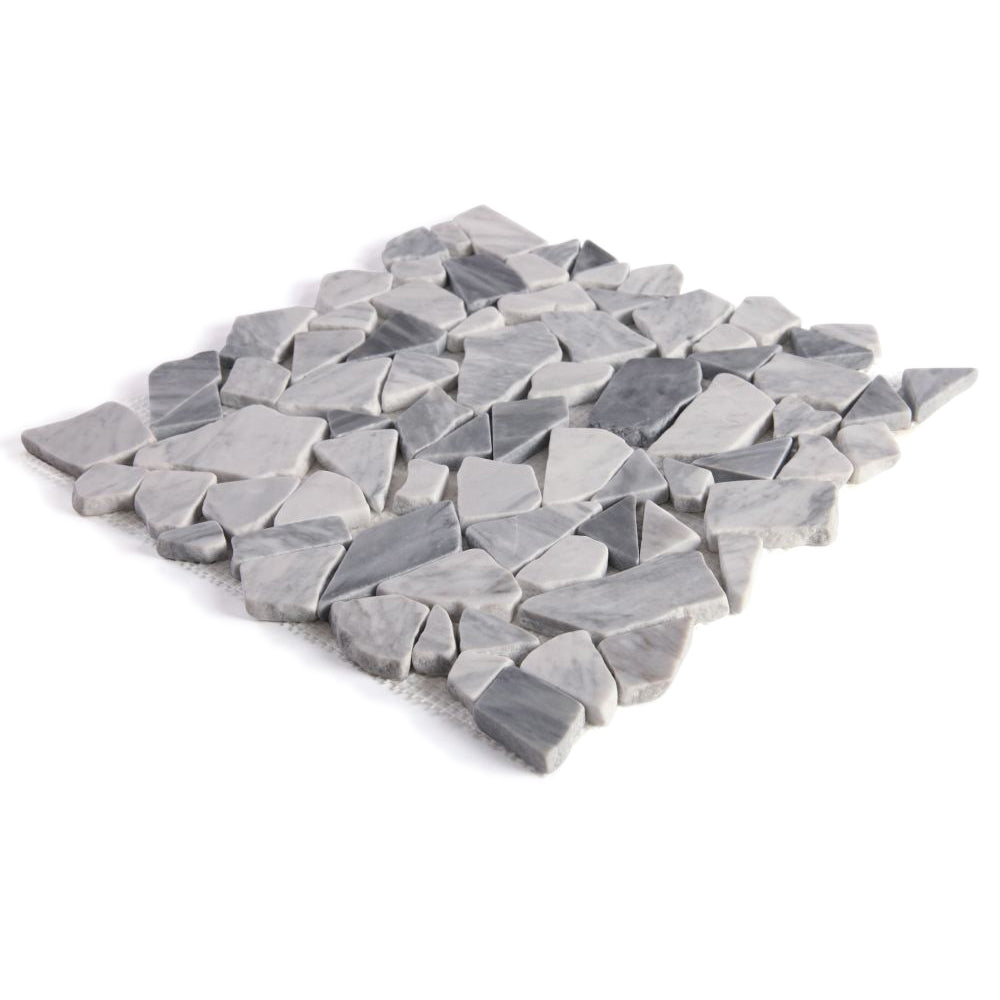 Elysium Tiles River Rock Grey 12" x 12" Marble Mosaic Tile