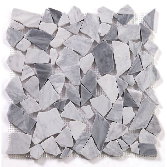 Elysium Tiles River Rock Grey 12" x 12" Marble Mosaic Tile