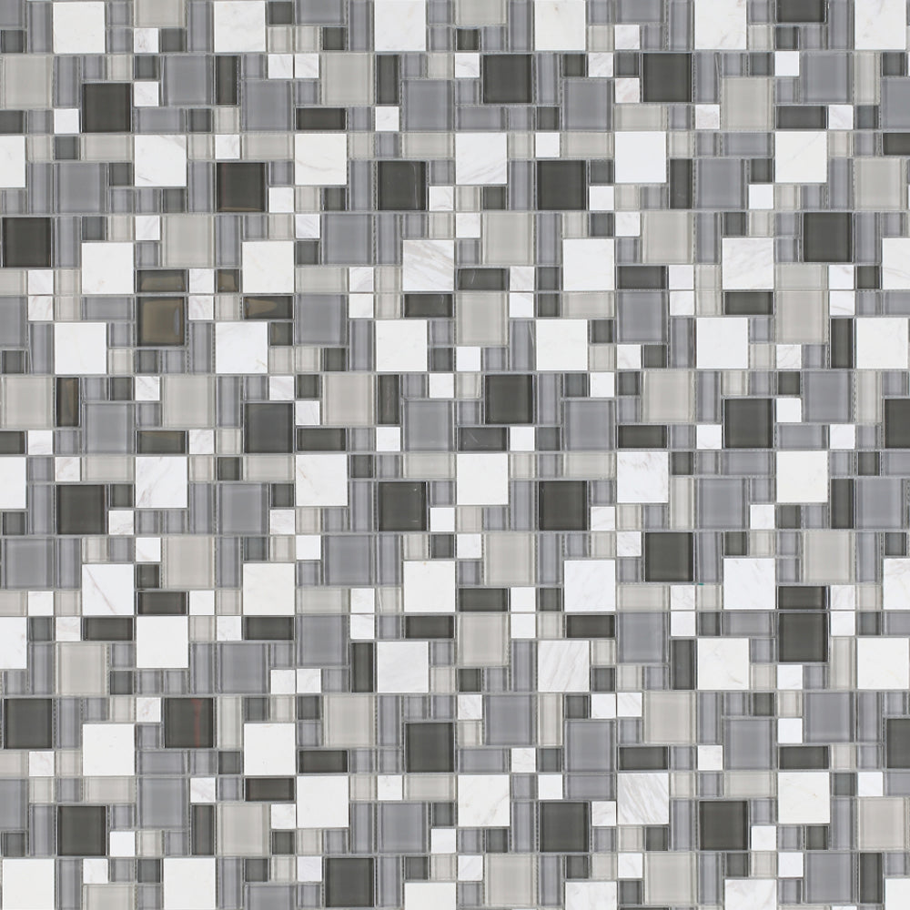 Elysium Tiles Sea 11.75" x 11.75" Marble & Glass Mosaic Tile