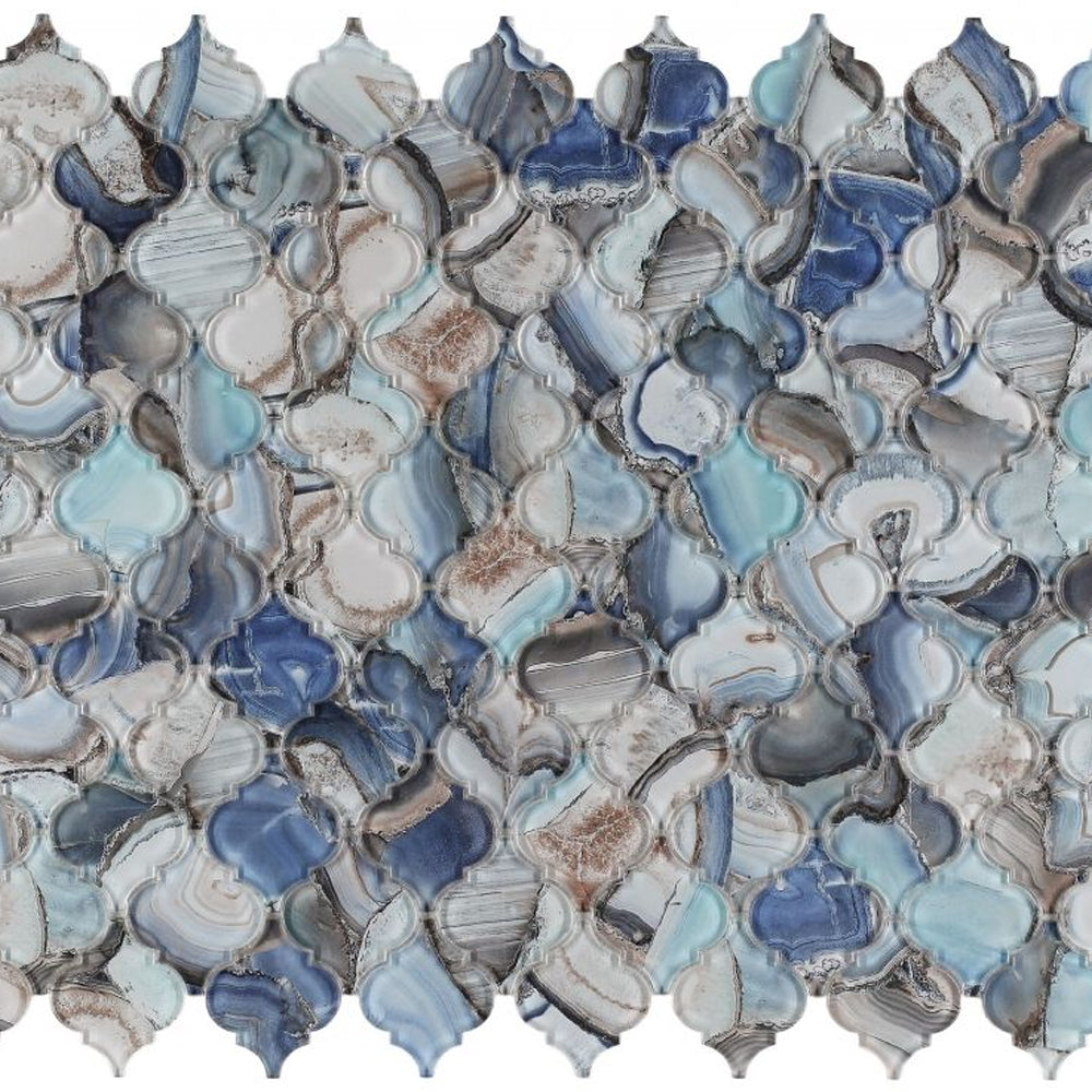 Elysium Tiles Shell Blue 8.75" x 12.25" Mosaic Tile