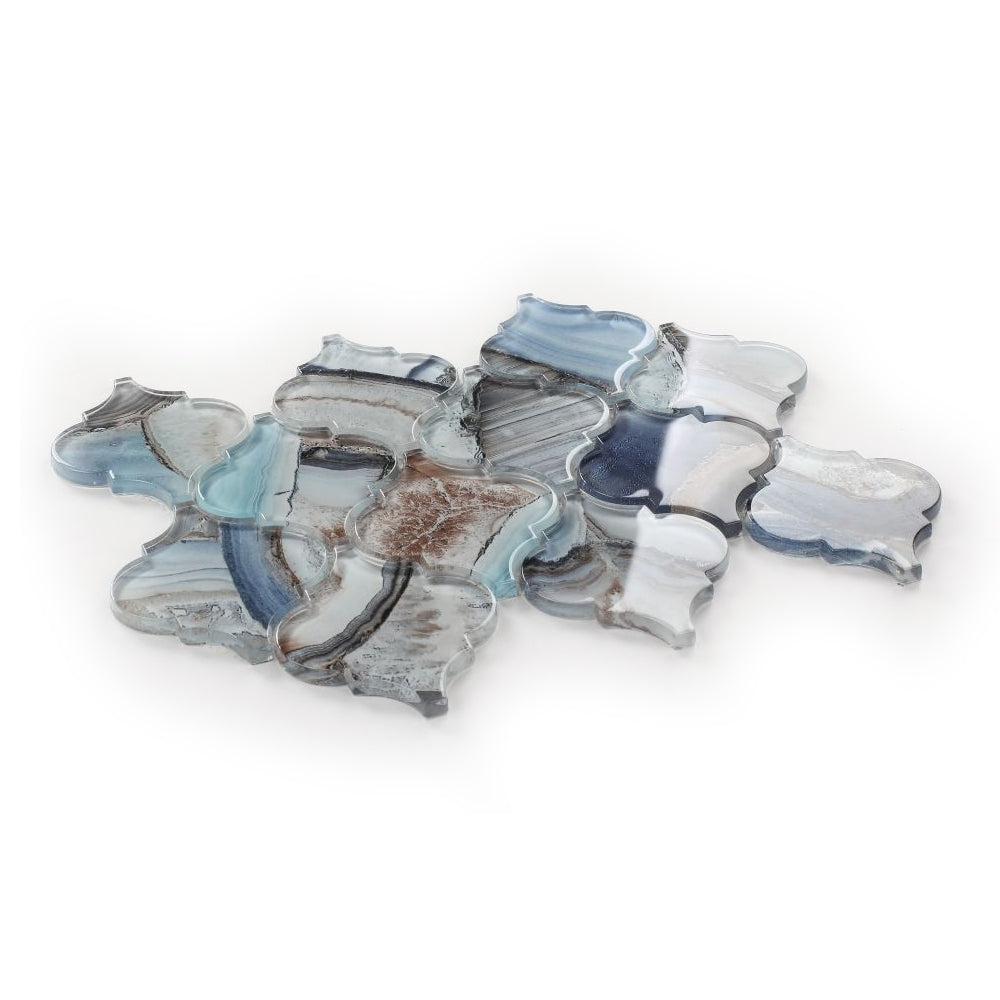 Elysium Tiles Shell Blue 8.75" x 12.25" Mosaic Tile