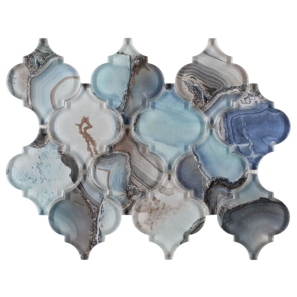 Elysium Tiles Shell Blue 8.75" x 12.25" Mosaic Tile