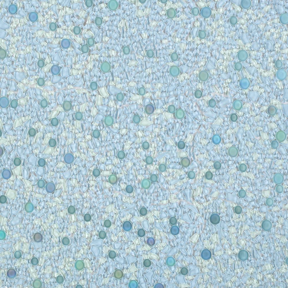 Elysium Tiles Shimmer Blue 10.75" x 10.75" Glass Mosaic Tile