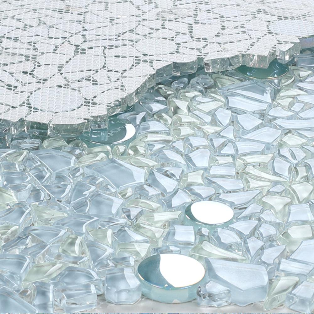 Elysium Tiles Shimmer Blue 10.75" x 10.75" Glass Mosaic Tile