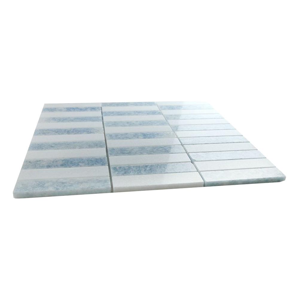 Elysium Tiles Slot Crystal Ocean 11.75" x 11.75" Marble Mosaic Tile