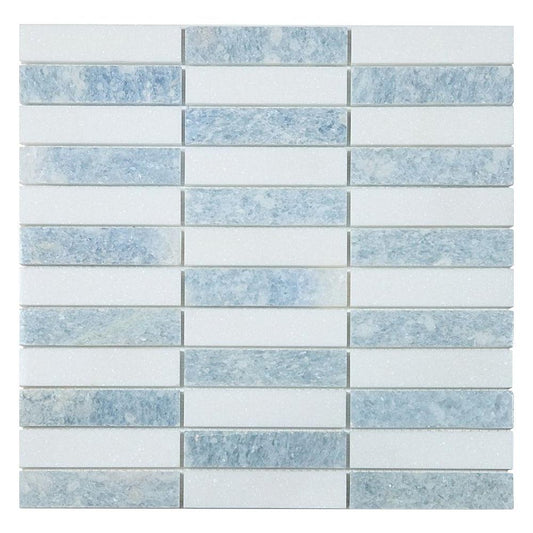 Elysium Tiles Slot Crystal Ocean 11.75" x 11.75" Marble Mosaic Tile