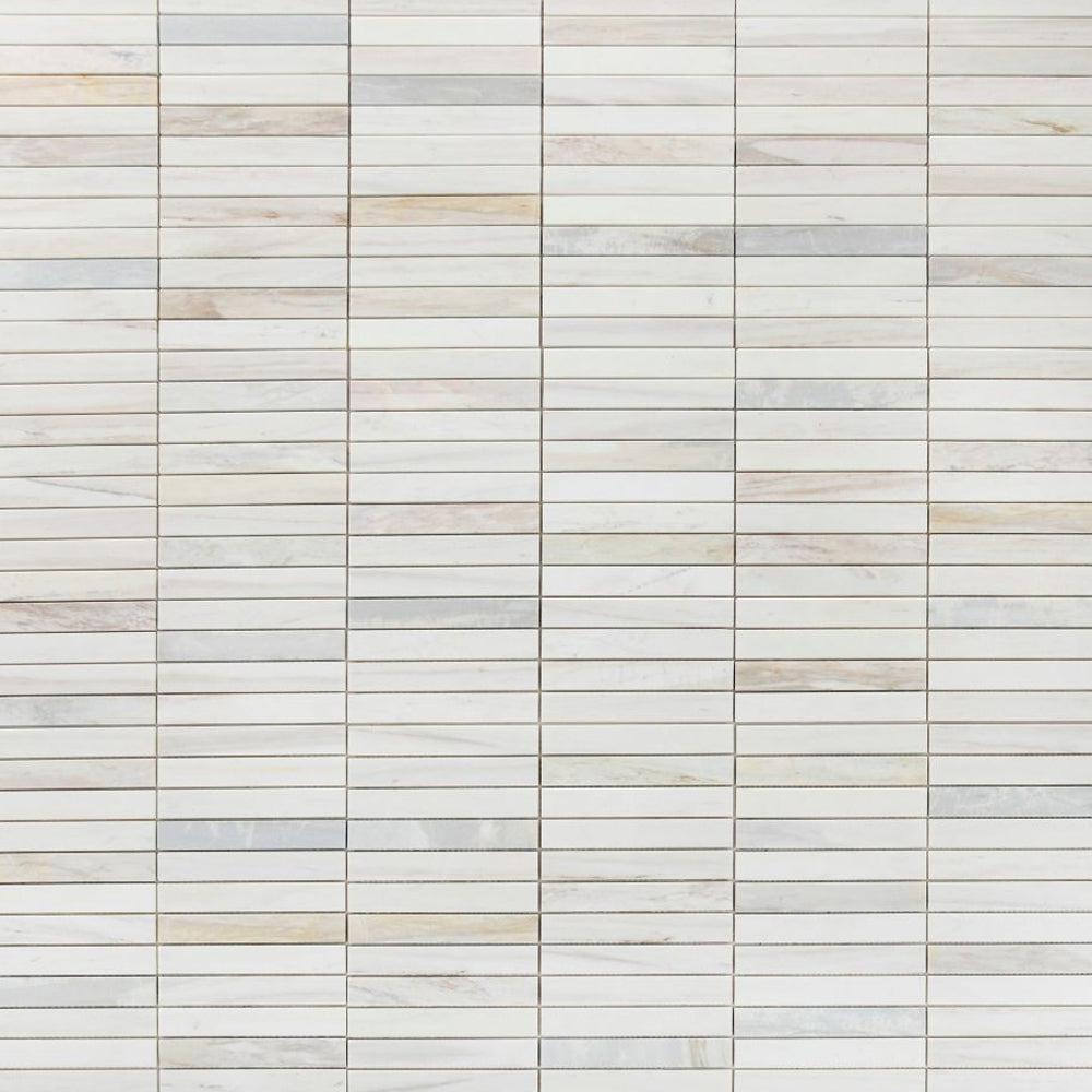 Elysium Tiles Slot Eura Wood Honed 11.75" x 11.75" Marble Mosaic Tile