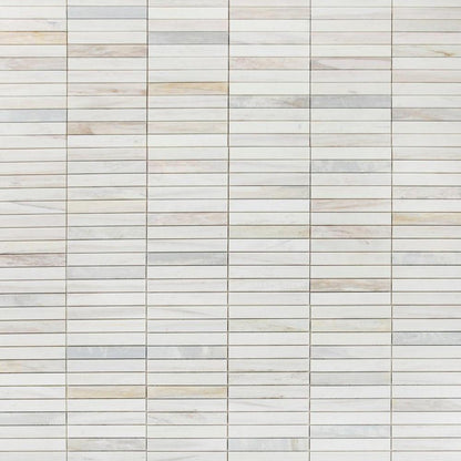 Elysium Tiles Slot Eura Wood Honed 11.75" x 11.75" Marble Mosaic Tile