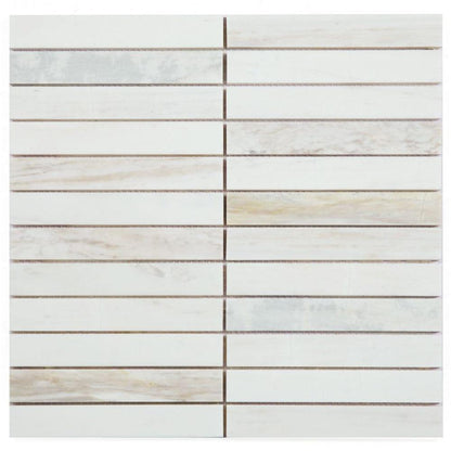 Elysium Tiles Slot Eura Wood Honed 11.75" x 11.75" Marble Mosaic Tile