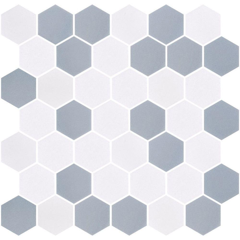 Elysium Tiles Stoneblend XL Ocean 11.25" x 11.25" Recycled Glass Mosaic Tile