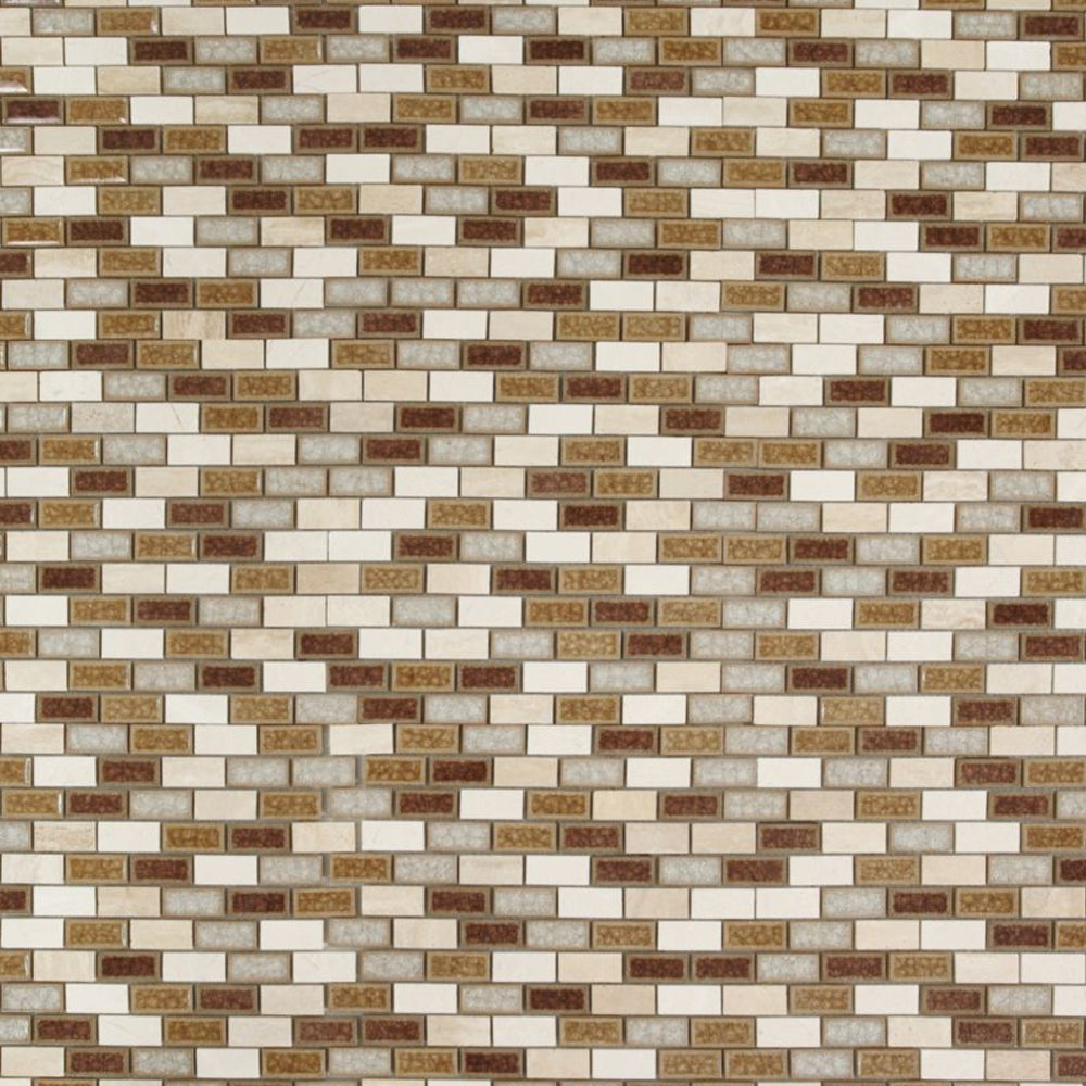 Elysium Tiles Swiss Wine 11.75" x 11.75" Marble & Glass Mosaic Tile