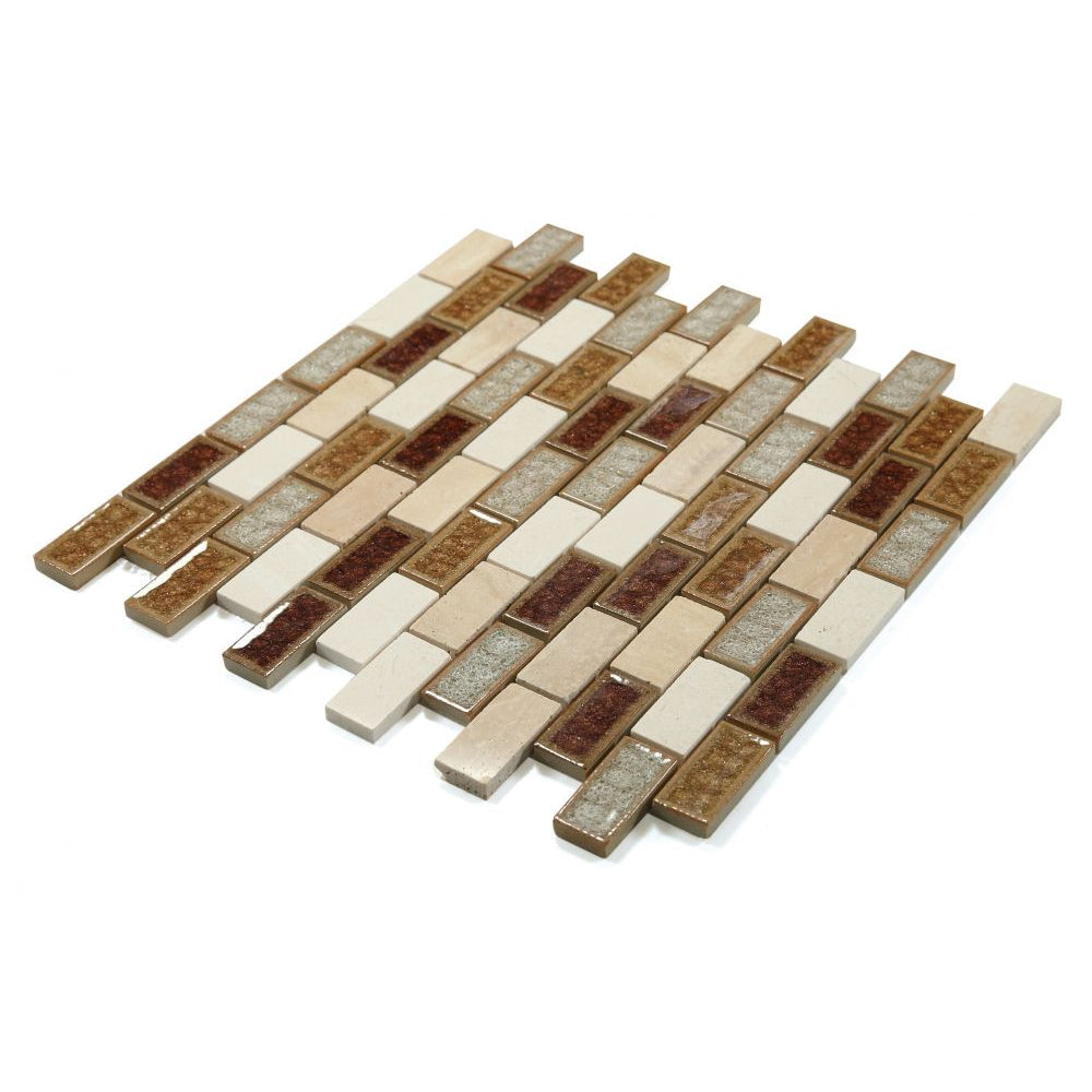 Elysium Tiles Swiss Wine 11.75" x 11.75" Marble & Glass Mosaic Tile