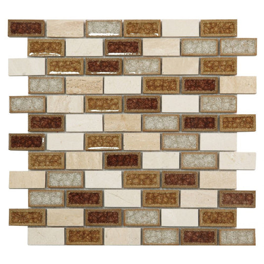 Elysium Tiles Swiss Wine 11.75" x 11.75" Marble & Glass Mosaic Tile