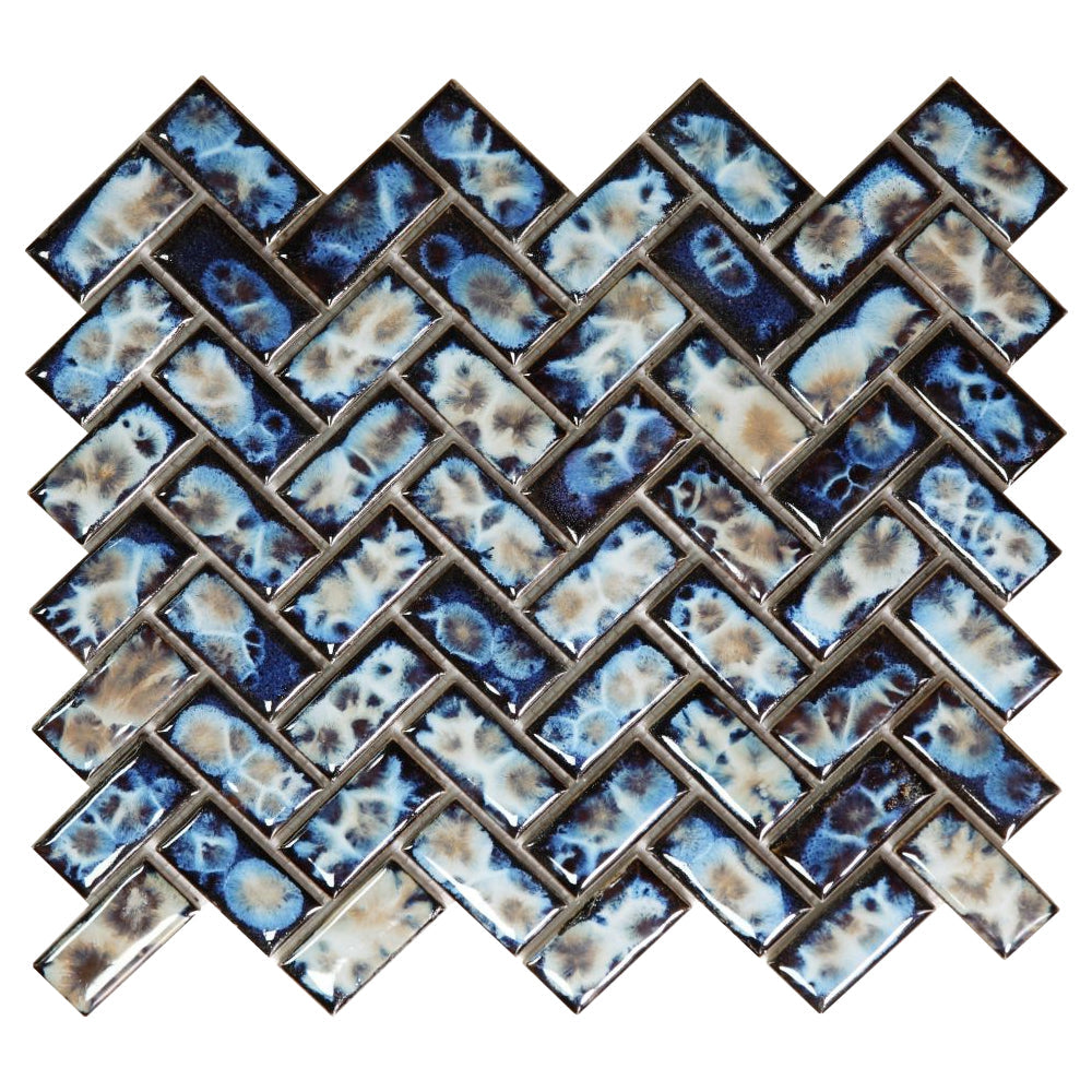 Elysium Tiles Tango Ocean 9.5" x 11" Porcelain Mosaic Tile