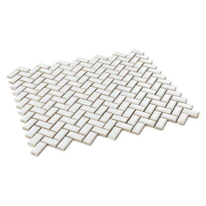 Elysium Tiles Tango White 11.25" x 12.75" Porcelain Mosaic Tile