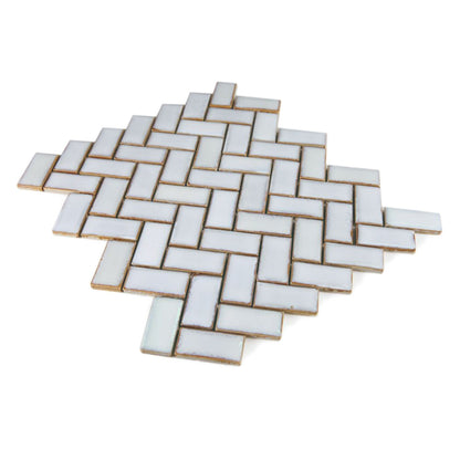 Elysium Tiles Tango White Large 9.5" x 11" Porcelain Mosaic Tile