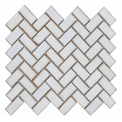 Elysium Tiles Tango White Large 9.5" x 11" Porcelain Mosaic Tile