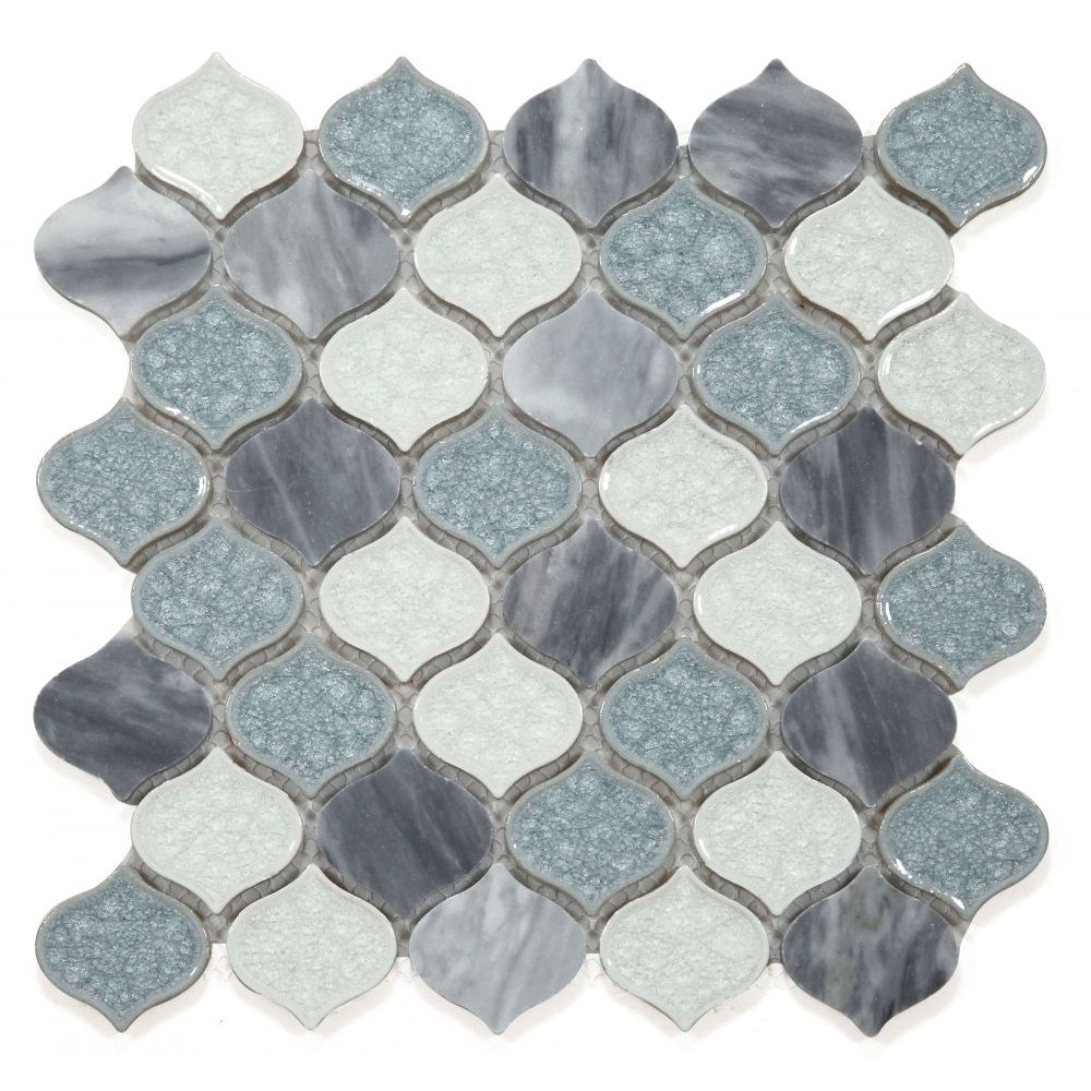 Elysium Tiles Van Gogh Beach 11" x 11" Marble And Glass Mosaic Tile