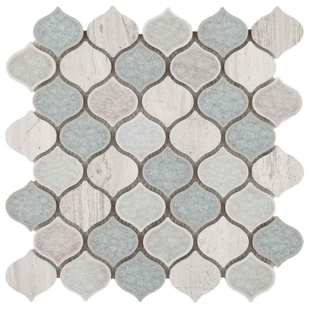 Elysium Tiles Van Gogh Flare 11" x 11" Marble And Glass Mosaic Tile