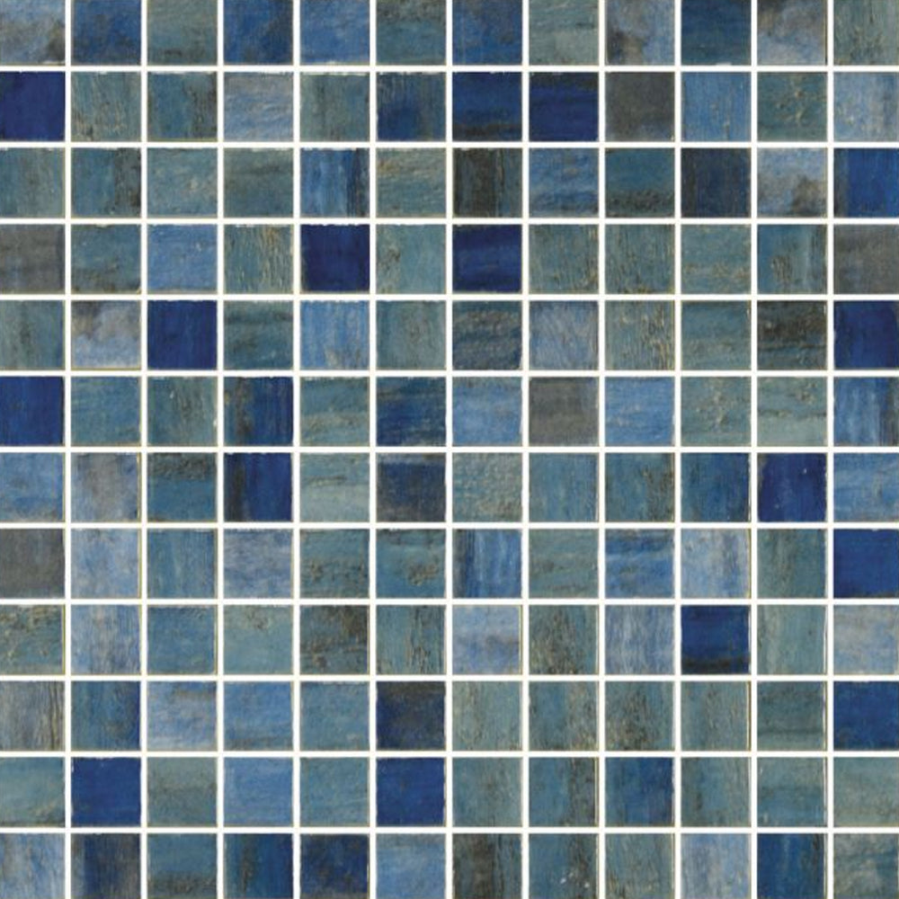 Elysium Tiles Vanguard Forest Blue 12.25" x 18.5" Recycled Glass Mosaic Tile