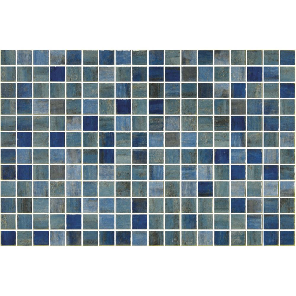 Elysium Tiles Vanguard Forest Blue 12.25" x 18.5" Recycled Glass Mosaic Tile