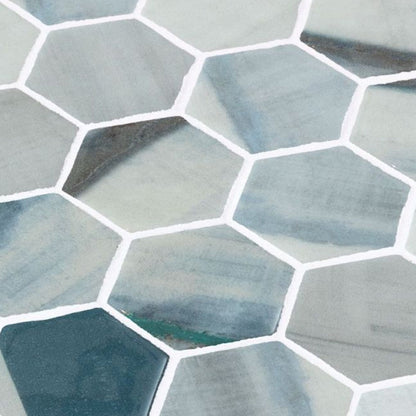 Elysium Tiles Vanguard Hex XL Bluish Grey 11.25" x 11.25" Mosaic Tile