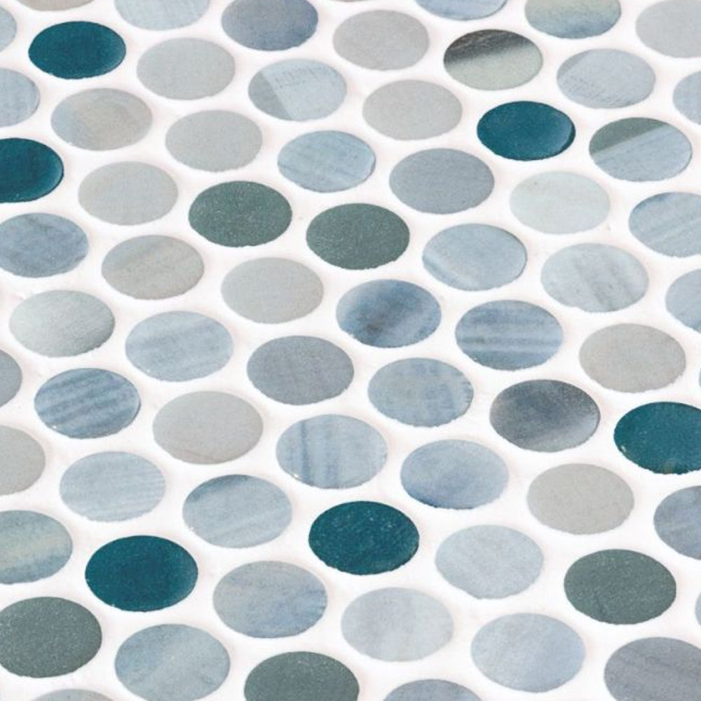 Elysium Tiles Vanguard Penny Bluish Grey 11.25" x 11.25" Mosaic Tile