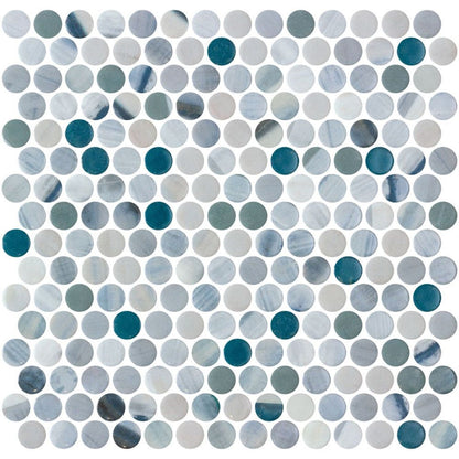 Elysium Tiles Vanguard Penny Bluish Grey 11.25" x 11.25" Mosaic Tile